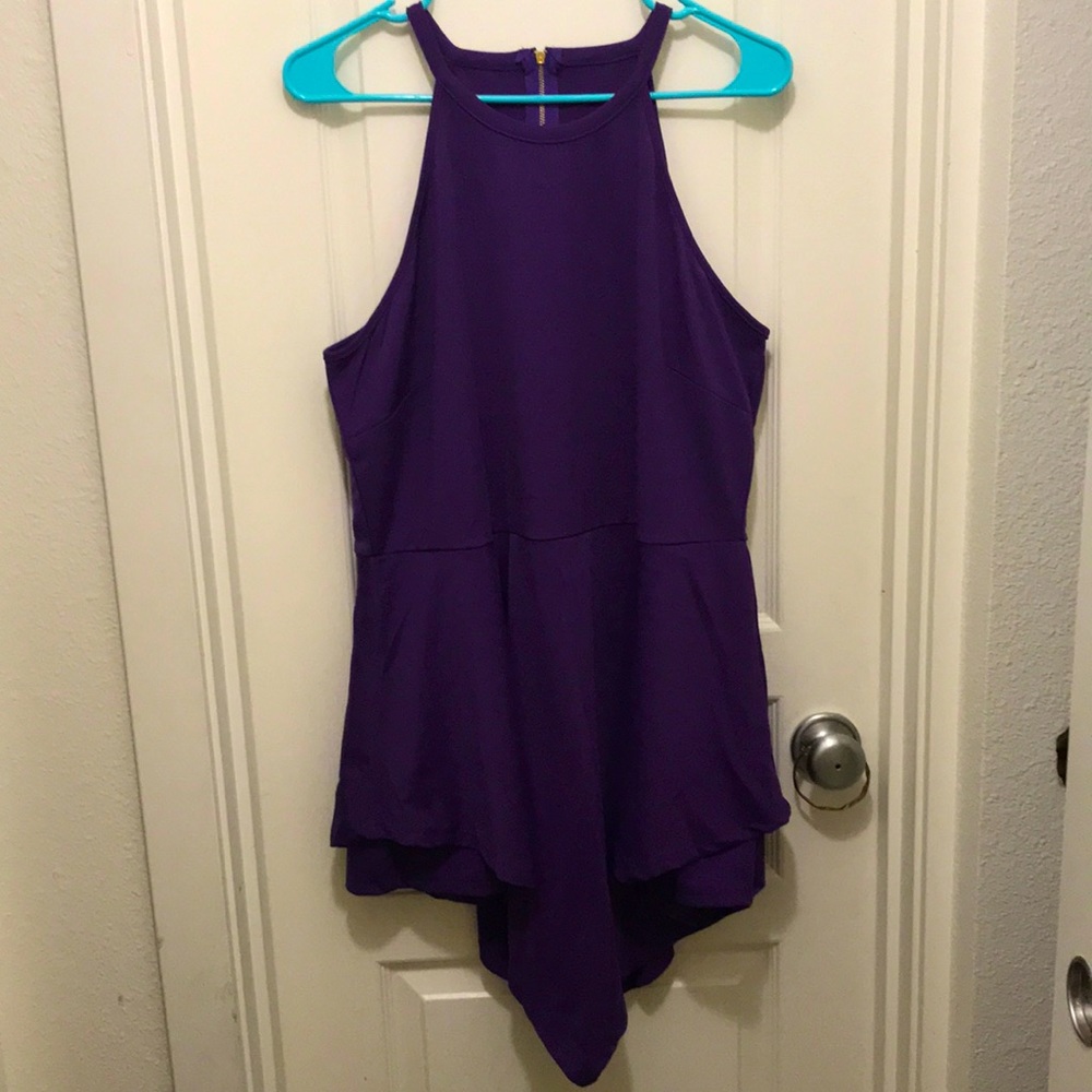 Women 1X Sleeveless Purple Midi Dress